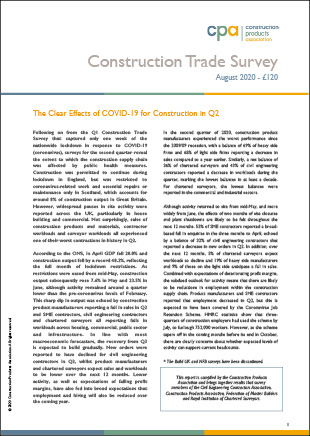 Construction Trade Survey - 2020 Q2